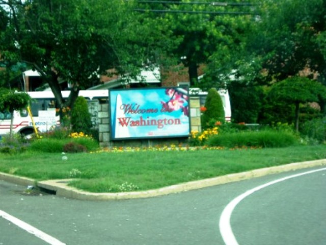 Schild am Stadtrand von Washington